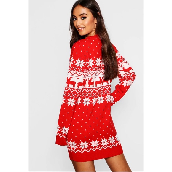 Boohoo Dresses & Skirts - NWT Boohoo Petite Fairisle Christmas Sweater Dress
